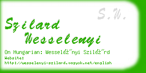 szilard wesselenyi business card